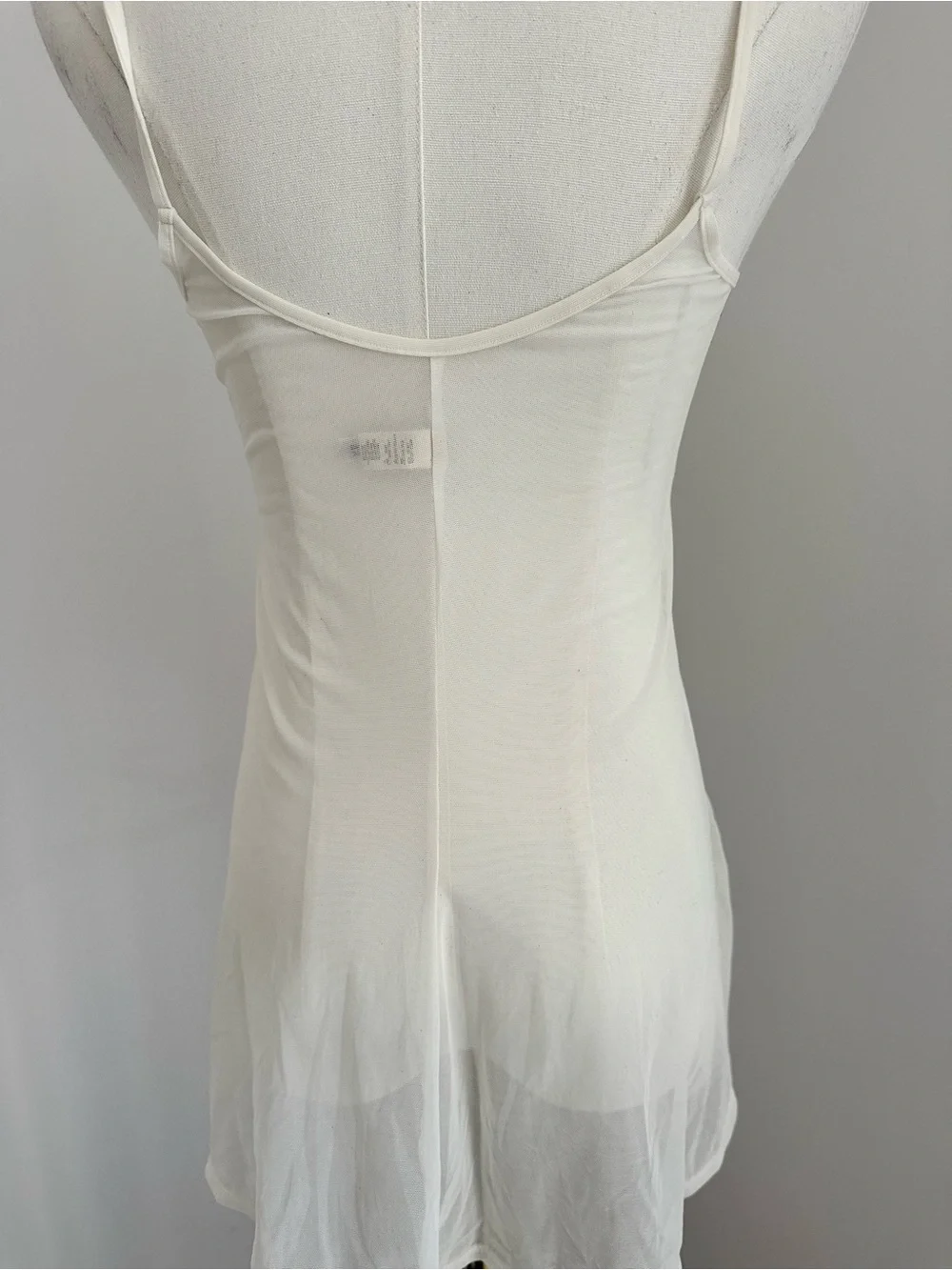 La Perla Ivory Sheer top chemise with Multicolor Floral Embroidery